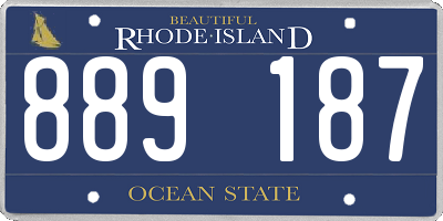RI license plate 889187