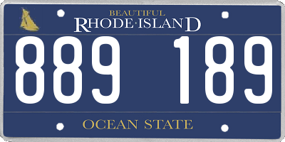 RI license plate 889189