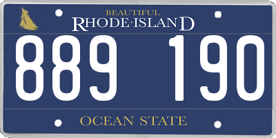RI license plate 889190