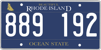 RI license plate 889192