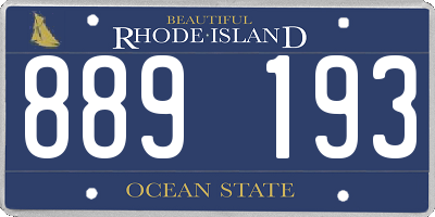 RI license plate 889193