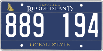 RI license plate 889194