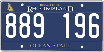 RI license plate 889196