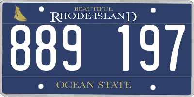 RI license plate 889197