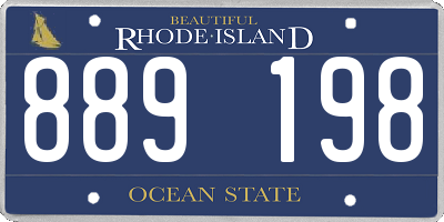 RI license plate 889198
