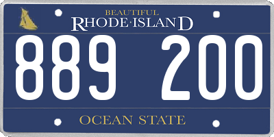 RI license plate 889200
