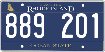 RI license plate 889201