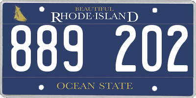 RI license plate 889202