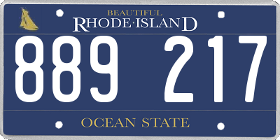 RI license plate 889217