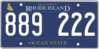 RI license plate 889222