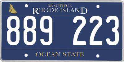 RI license plate 889223