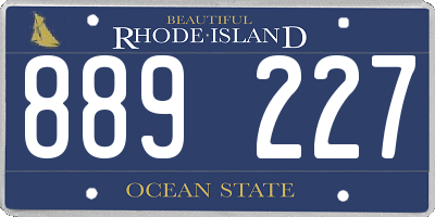 RI license plate 889227