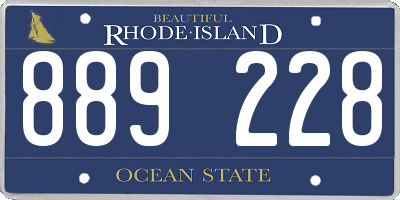RI license plate 889228