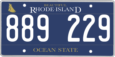 RI license plate 889229