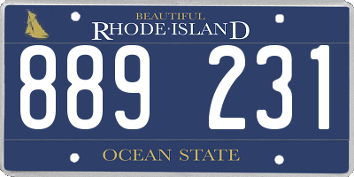 RI license plate 889231