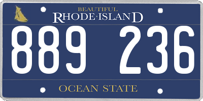 RI license plate 889236