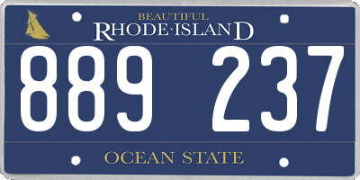 RI license plate 889237