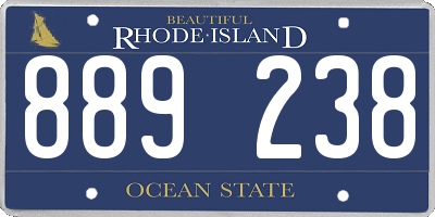 RI license plate 889238