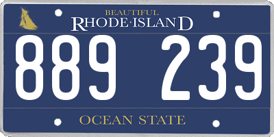 RI license plate 889239