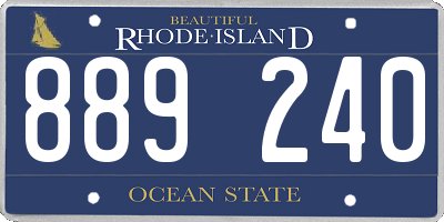 RI license plate 889240