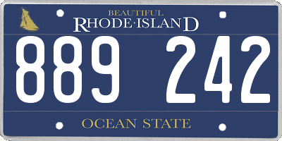 RI license plate 889242