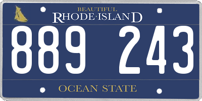 RI license plate 889243