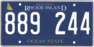 RI license plate 889244