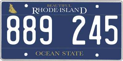 RI license plate 889245