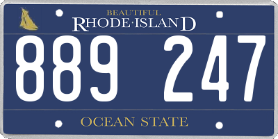 RI license plate 889247
