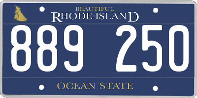 RI license plate 889250