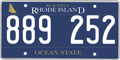 RI license plate 889252