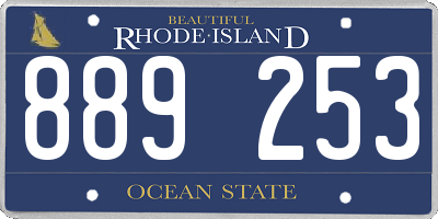 RI license plate 889253