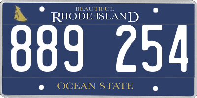 RI license plate 889254