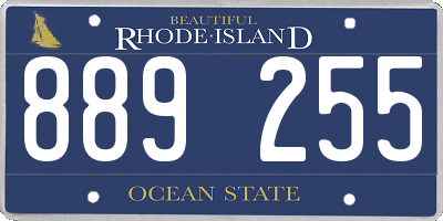 RI license plate 889255