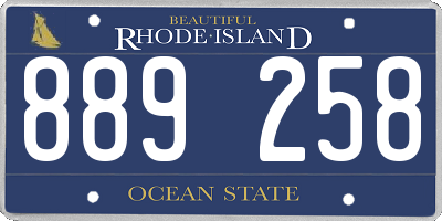 RI license plate 889258