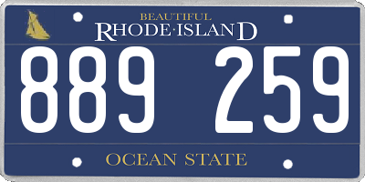 RI license plate 889259