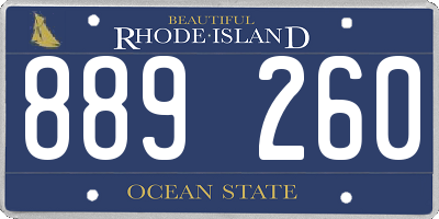 RI license plate 889260