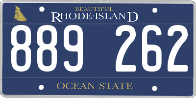 RI license plate 889262