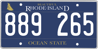 RI license plate 889265