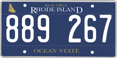 RI license plate 889267