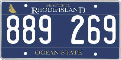 RI license plate 889269