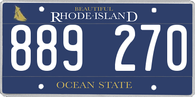 RI license plate 889270