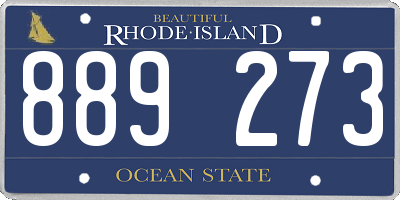 RI license plate 889273