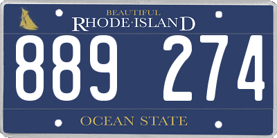 RI license plate 889274
