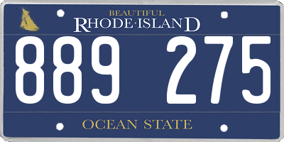 RI license plate 889275
