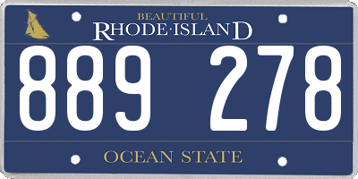 RI license plate 889278