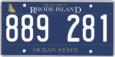 RI license plate 889281