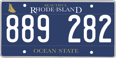RI license plate 889282