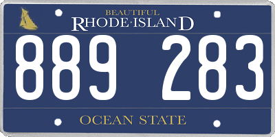 RI license plate 889283