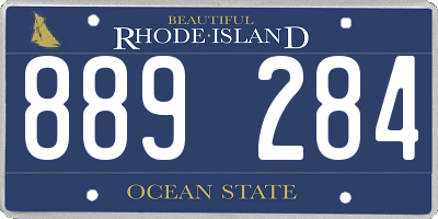 RI license plate 889284